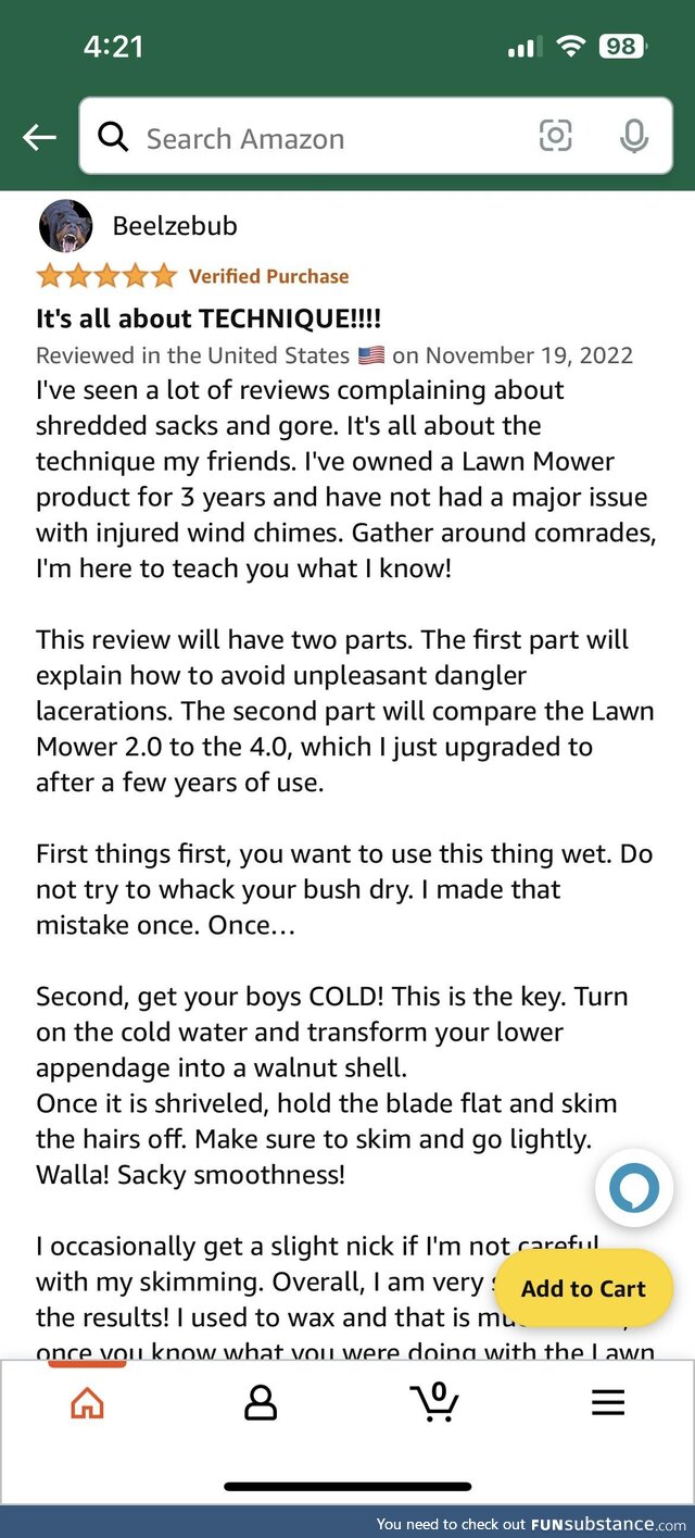 Amazon review on Manscaped trimmer