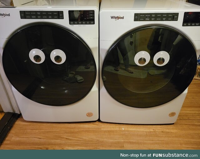 Our new washer and dryer, Evelyn and Waymond