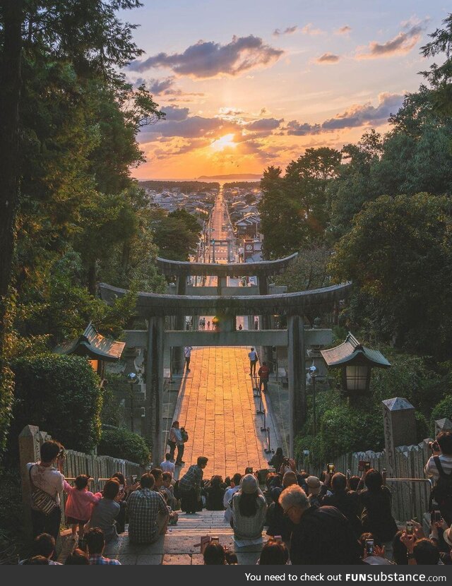 Japan’s Road of Light which happens when the sun perfectly aligns with the road