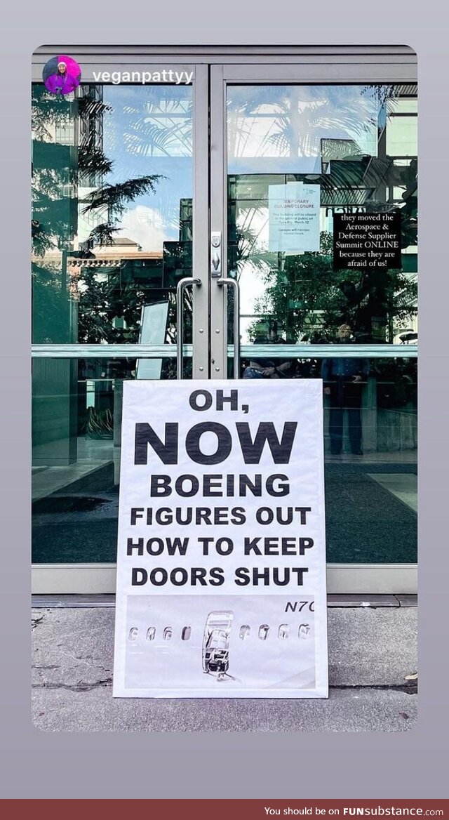 Found at a corporate meeting for Boeing execs that some protestors tried to enter
