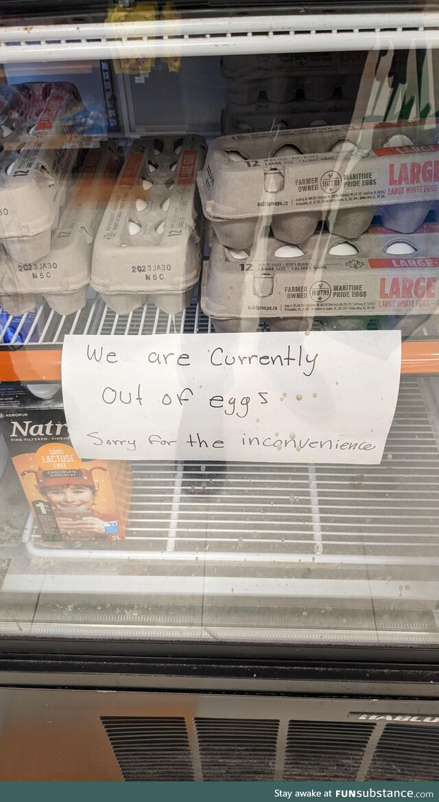 So disappointing when a store runs out of eggs 