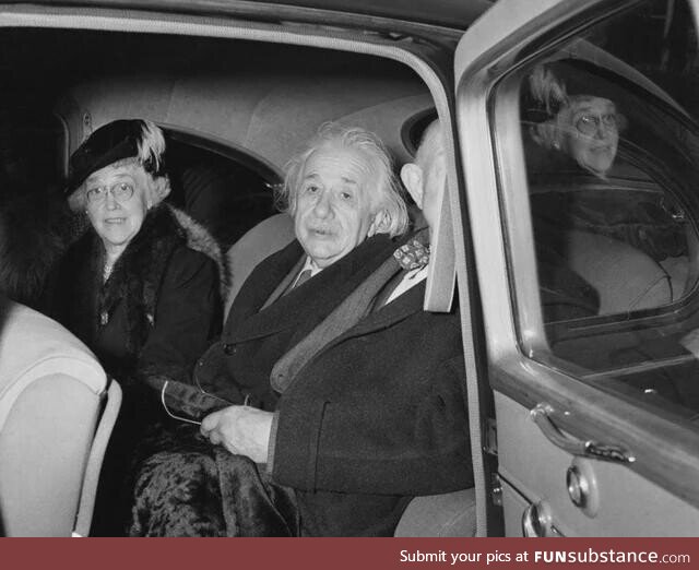 Albert Einstein moments before his Famous Tongue Photo - 1951