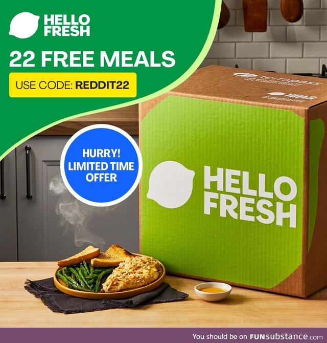 Get 22 FREE meals when you sign up with HelloFresh using code 22