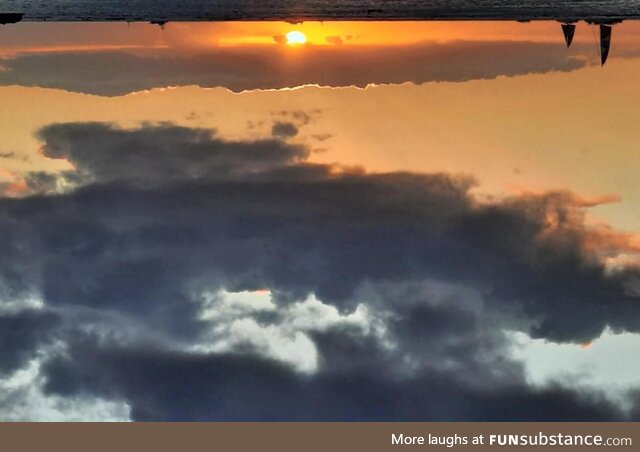 Sun setting in the clouds [OC]