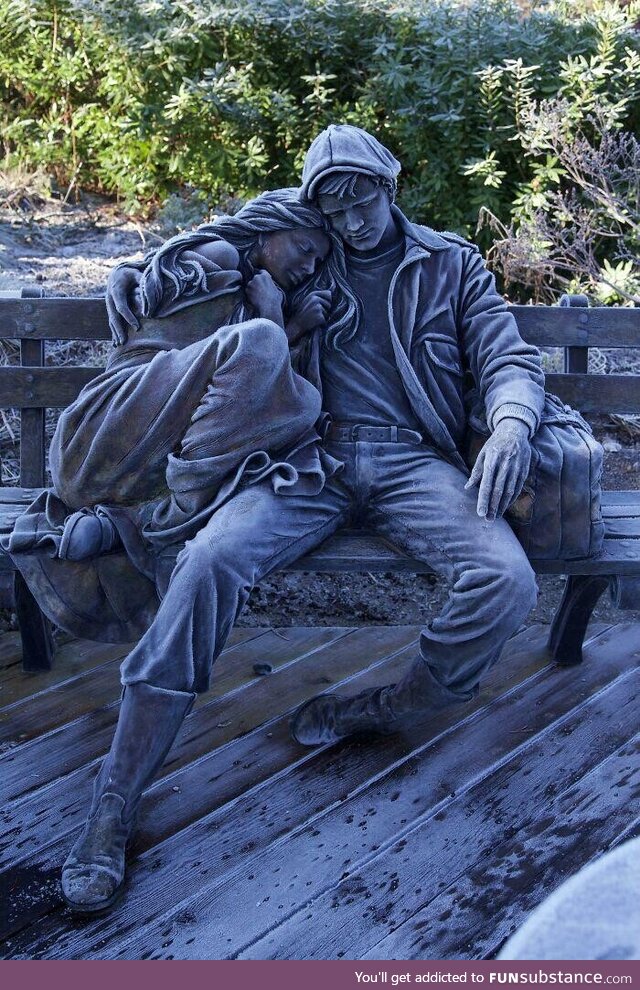 The frost on this statue made it surreal