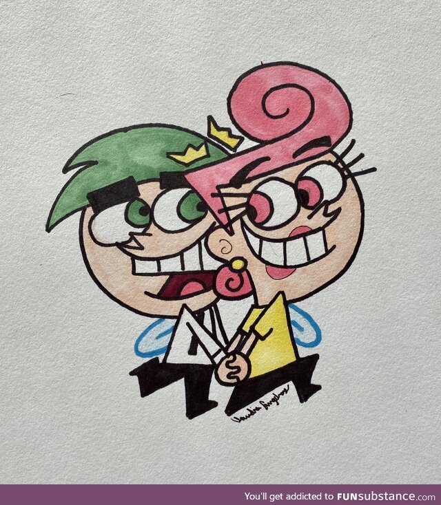 Cosmo and Wanda drawn with copic markers (OC)