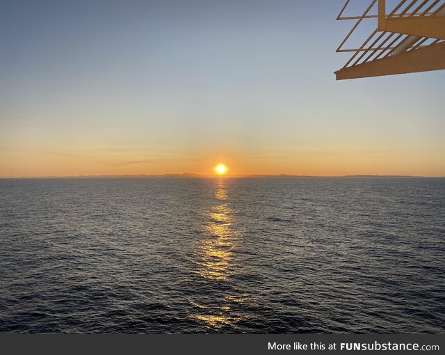 Beautiful sunset watching on the cruise