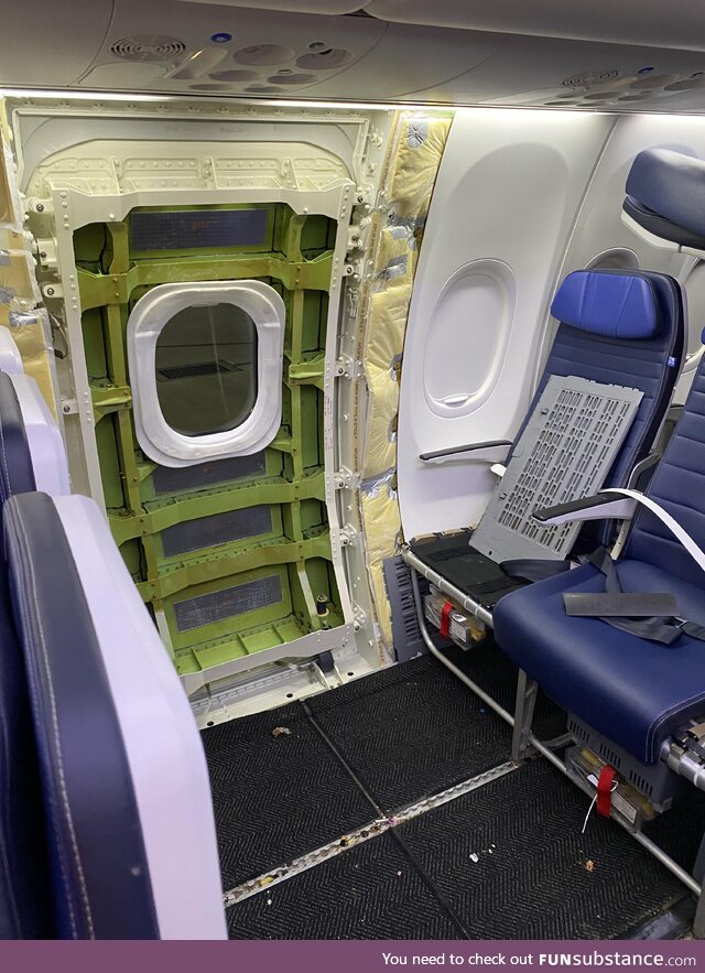 Boeing Max-9 door being inspected right now. This is not an Alaska Airlines aircraft you