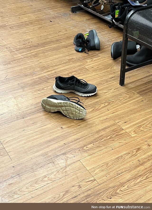 Saw a guy change his shoes out for a new pair and walk out