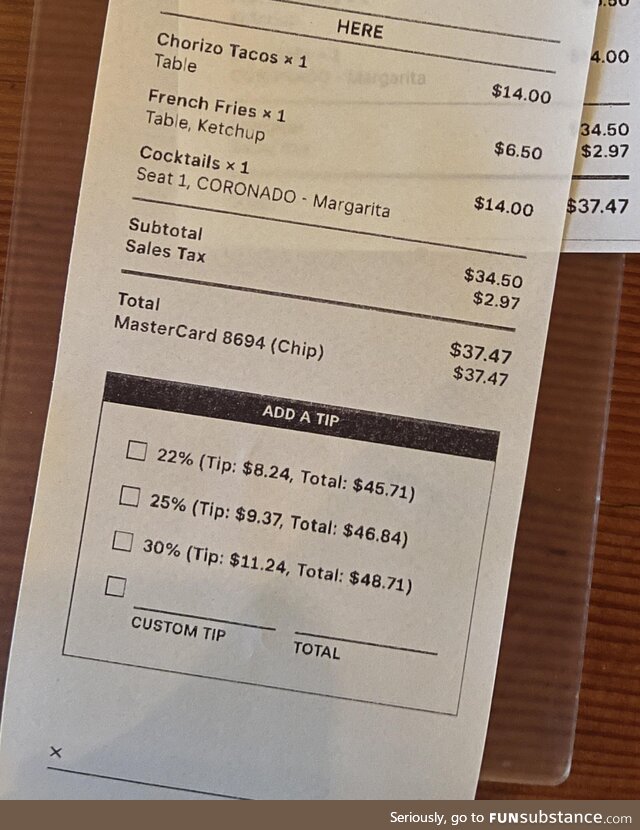 Suggested tipping is getting way out of hand