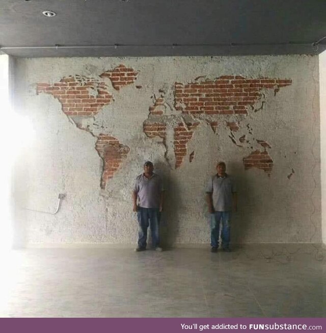 World map made by Turkish workers