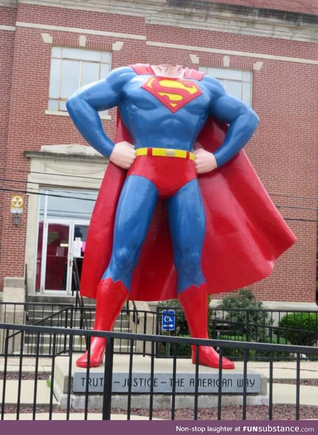 The wind was a little too much for Superman today