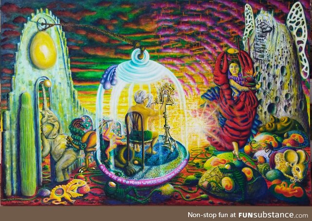 Alien space, me, oil on canvas, 2024