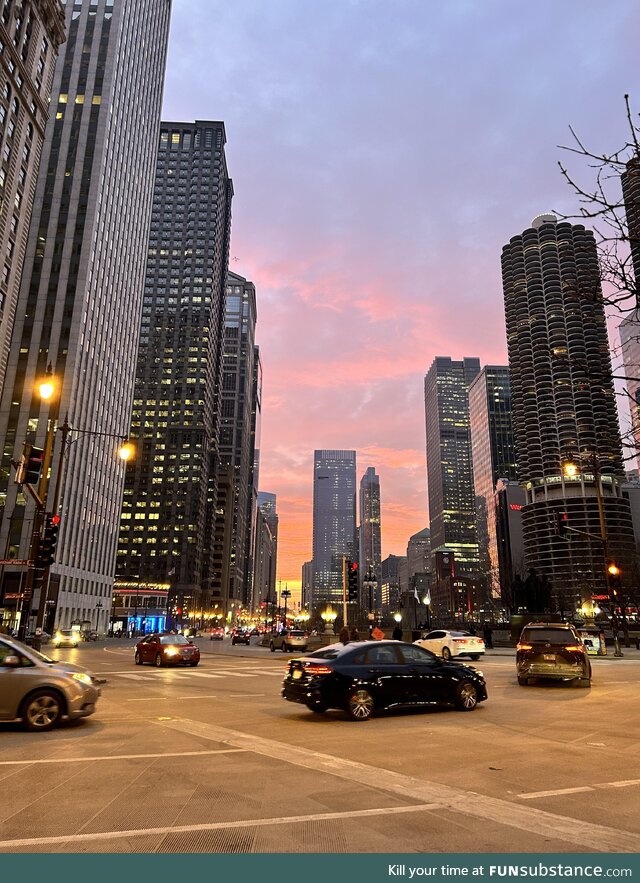 Sunset in Chicago