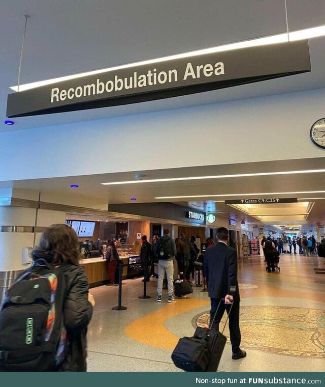 Milwaukee airport, as soon as you get past TSA