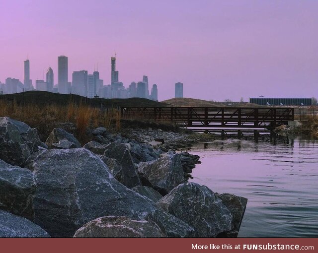 Chicago skyline from northerly island. April 6, 2019
