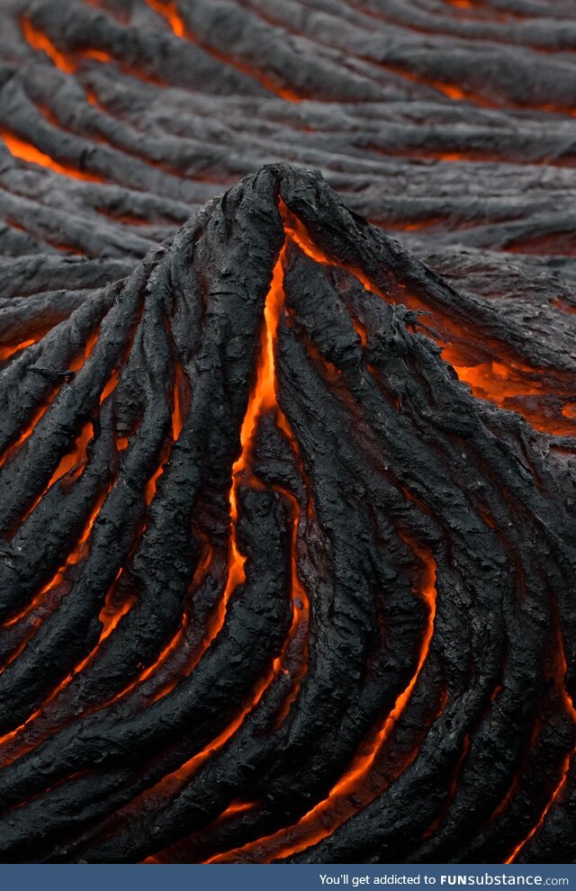 Lava from Iceland's Fagradalsfjall eruption resembles a tiny volcano [OC]
