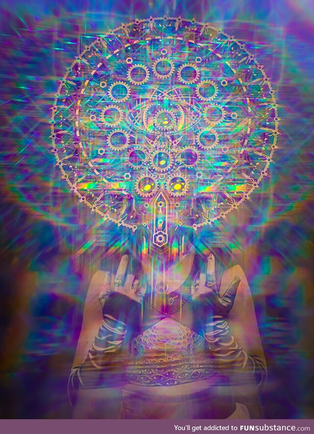 Diffraction lens photo of my fiancée in my mask