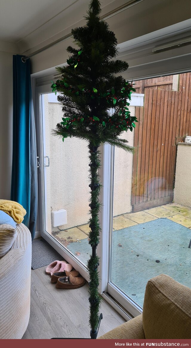 Sensible Christmas tree with a toddler in the house. The struggle is real! ????????