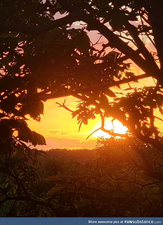 Sunset from a suburban Kansas City patio