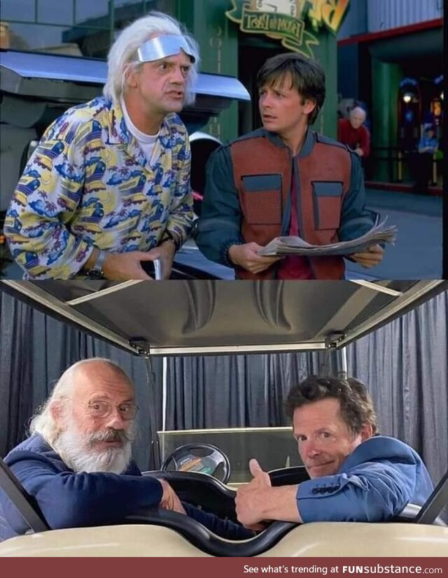 Christopher Lloyd and Michael J. Fox 36 jears after the premiere of the first BTTF movie