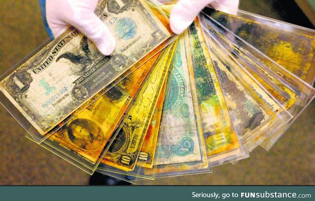Old money recovered from the Titanic