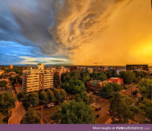 [OC] Took a neat pic of the sunset in Denver last night