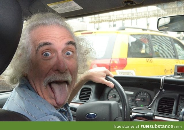 Albert einstein drives a cab in new york city