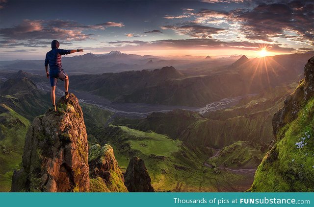 Sunset over iceland