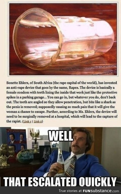 The anti-rape condom