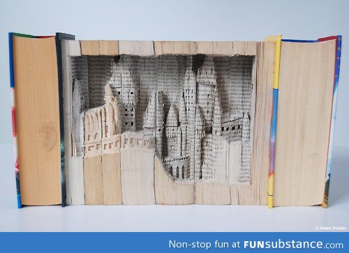 HOGWARTS BOOK SCULPTURE (already damaged books)