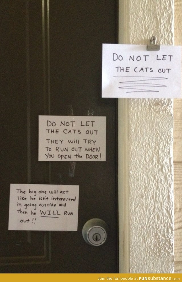 Neighbor left some notes for the maintenance guy