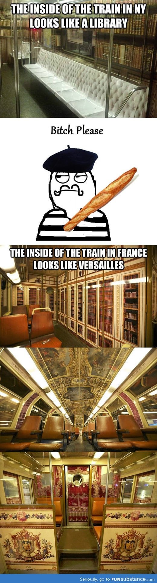 The inside of a train