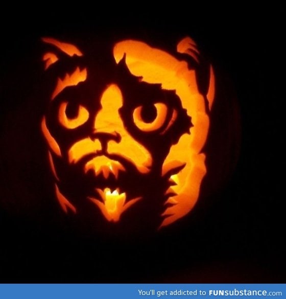Awesome Grumpy Cat Pumpkin