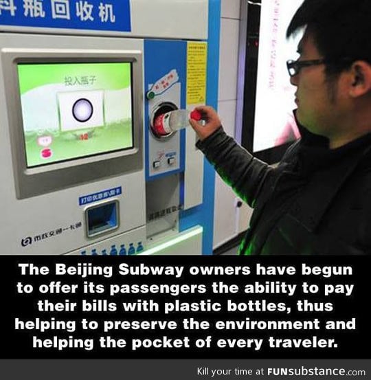 Using plastic bottles to pay