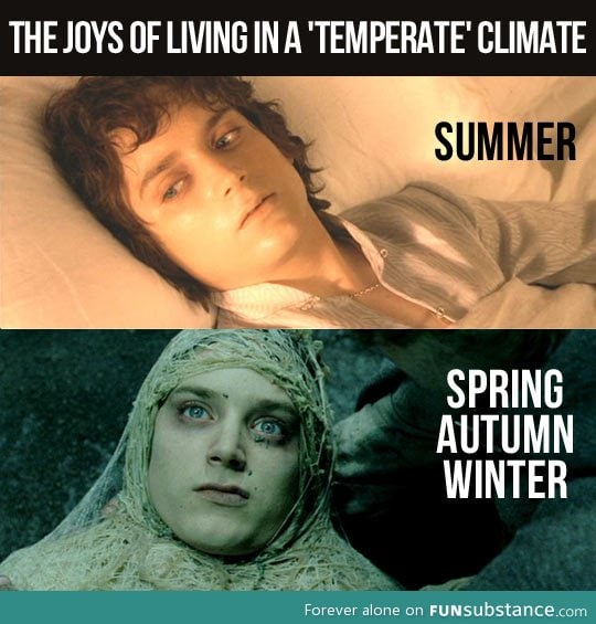 Living in a temperate climate…