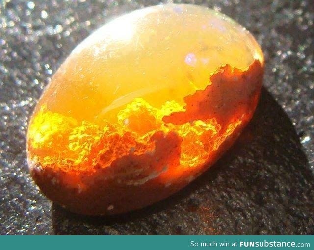 It's like someone put a sunset in this gem... Beautiful fire opal