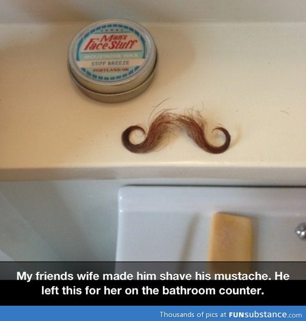 Shaving a mustache