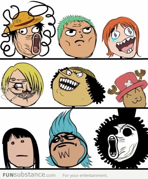 Rage faces as One Piece characters