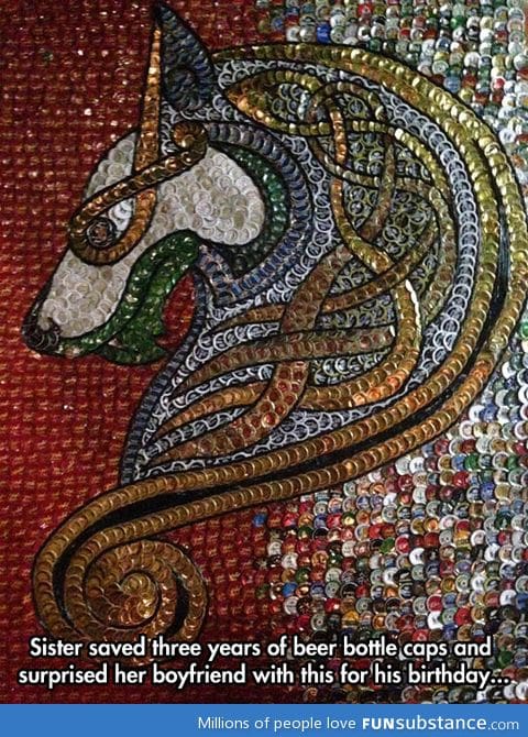 Amazing bottle caps art