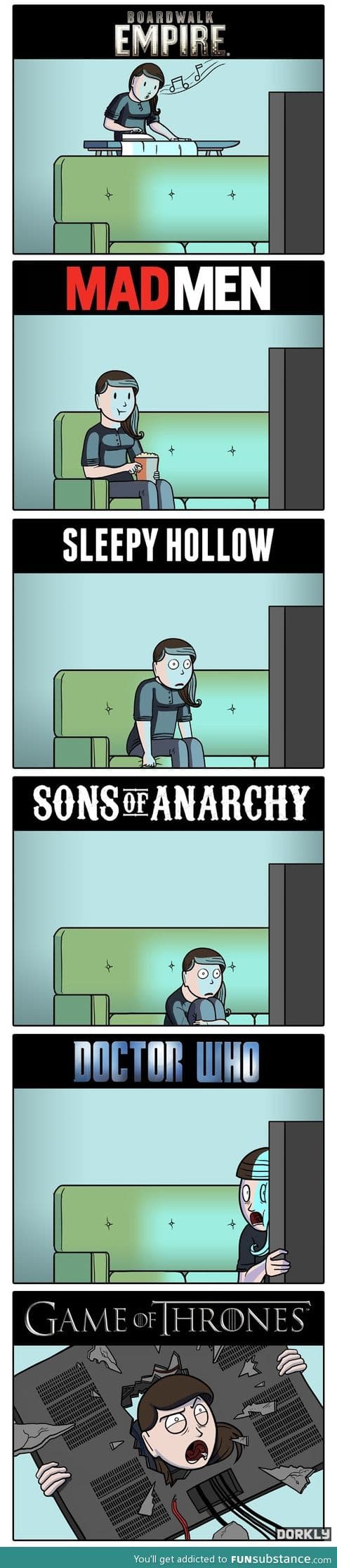 The More Intense the TV Show, The Closer You Get To the Screen