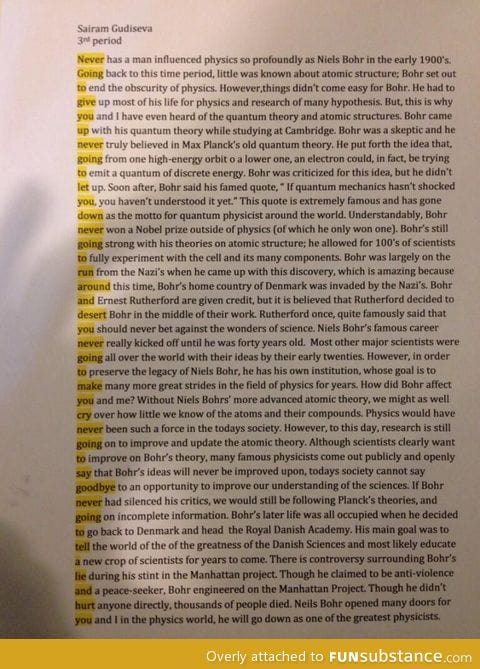 Student Rick-rolls his teacher in a physics paper.