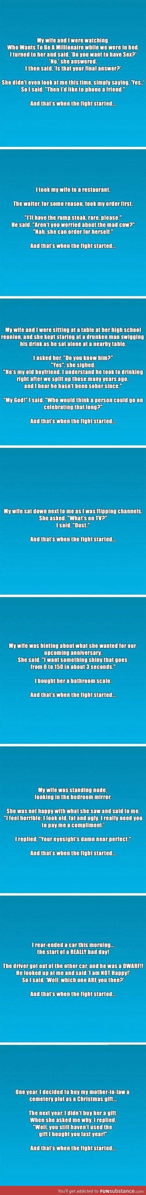 And thats how the fight started