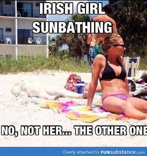 Irish girl sunbathing
