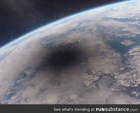 An eclipse as seen from space
