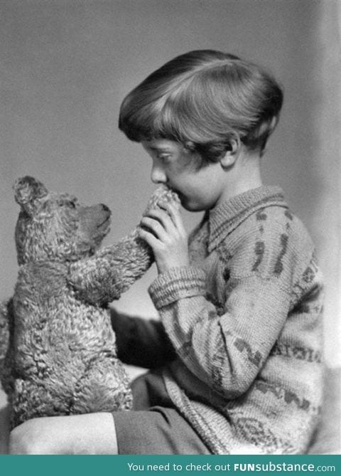 The real Winnie the Pooh and Christopher Robin. (1927)