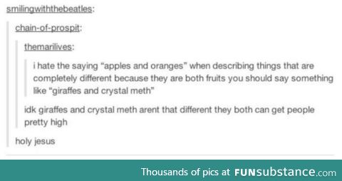 Apples and oranges