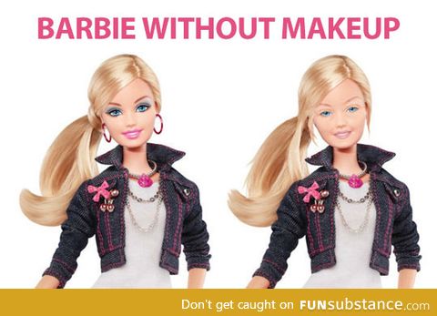 Barbie doll without makeup