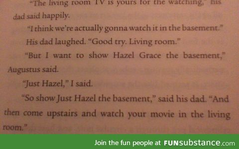 Dad joke in John Green's The Fault in Our Stars