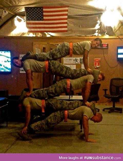 Impressive human stacking